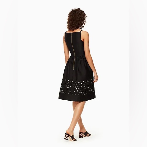 Kate Spade Black Sleeveless Lace Panel Fit and Flare Dress, Size: 6 - Picture 2 of 10